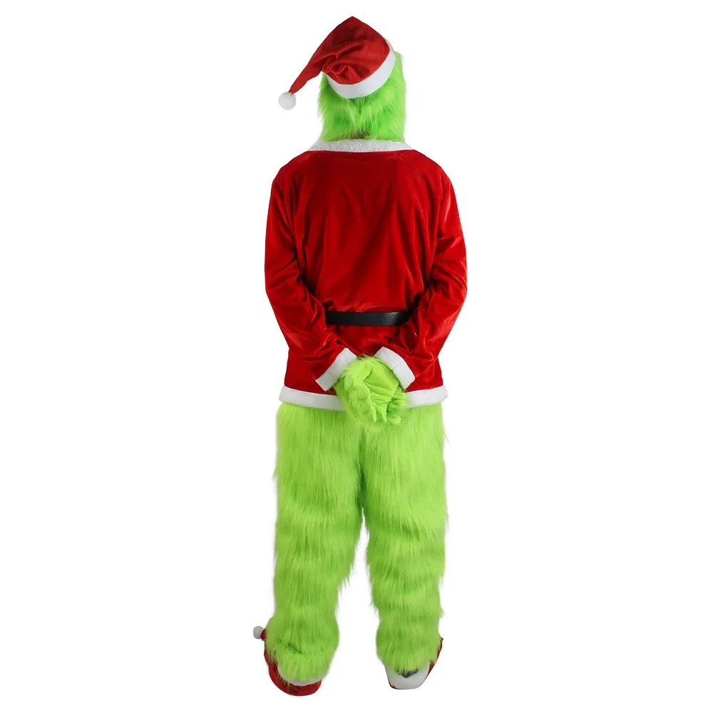 Santa Hat Plush - 2026コスプレ衣装グリーン泥棒ぬいぐるみマスクパンツ手袋赤いサンタクロース帽子トップスソックスホリデーセットクリスマスギフト