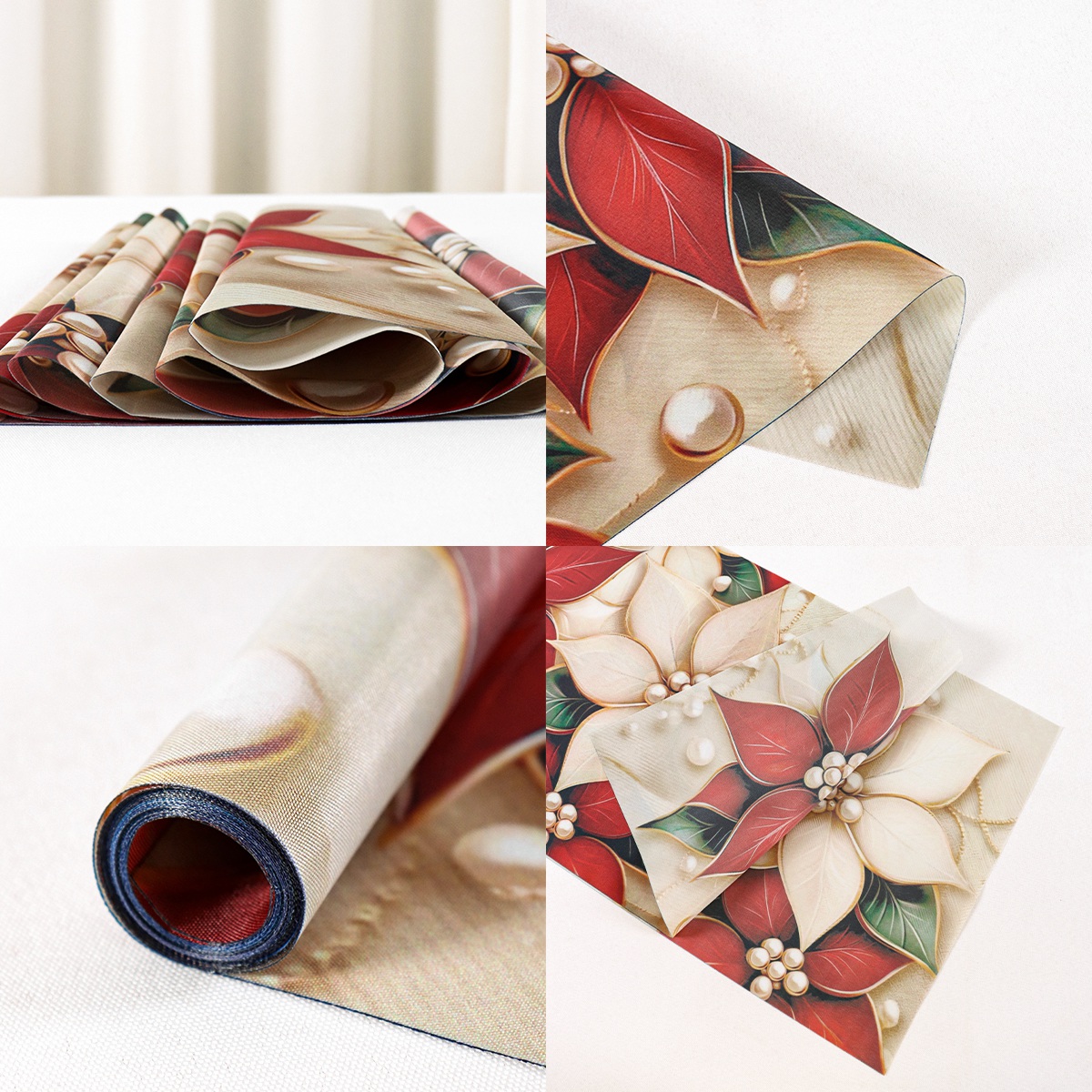180*35cm 花柄クリスマス テーブルランナー クリスマ - Christmas Table Runner のレビューと価格
