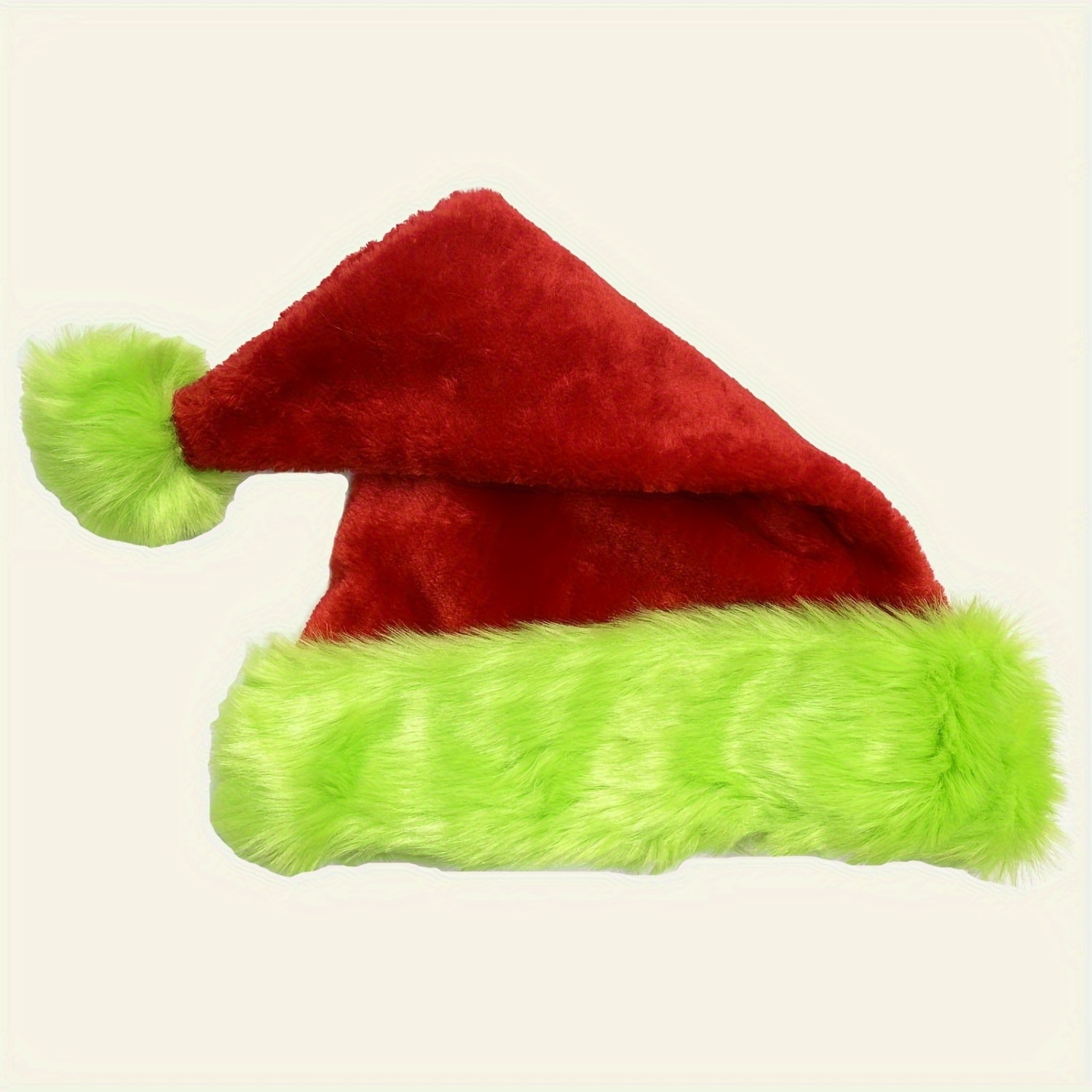 蛍光グリーンエッジの赤いサンタ帽子、二重断熱の柔らかい素材、 - Santa Hat Plush のレビューと価格