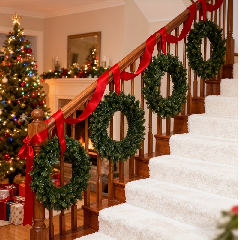 1pc 人工クリスマスリース、耐久性のあるプラスチック製クリ - Christmas Wreath Fake のレビューと価格
