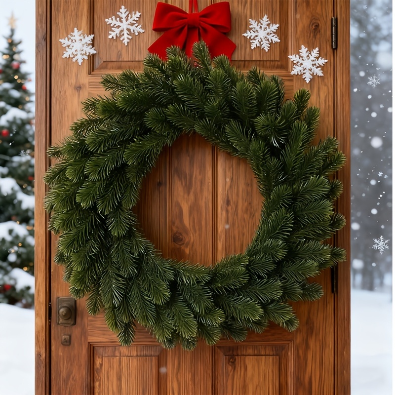 1pc 人工クリスマスリース、耐久性のあるプラスチック製クリ - Christmas Wreath Fake のレビューと価格