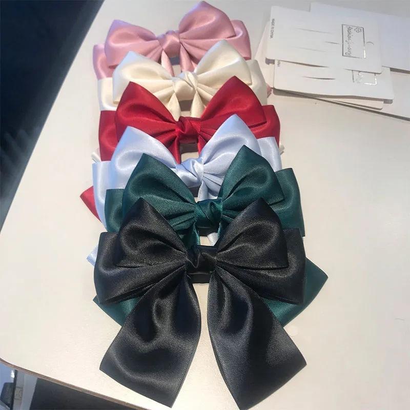 無地のリボンヘアクリップ、新しい女性用ボウノットバレッタ、女 - Ribbon Bow Gift のレビューと価格