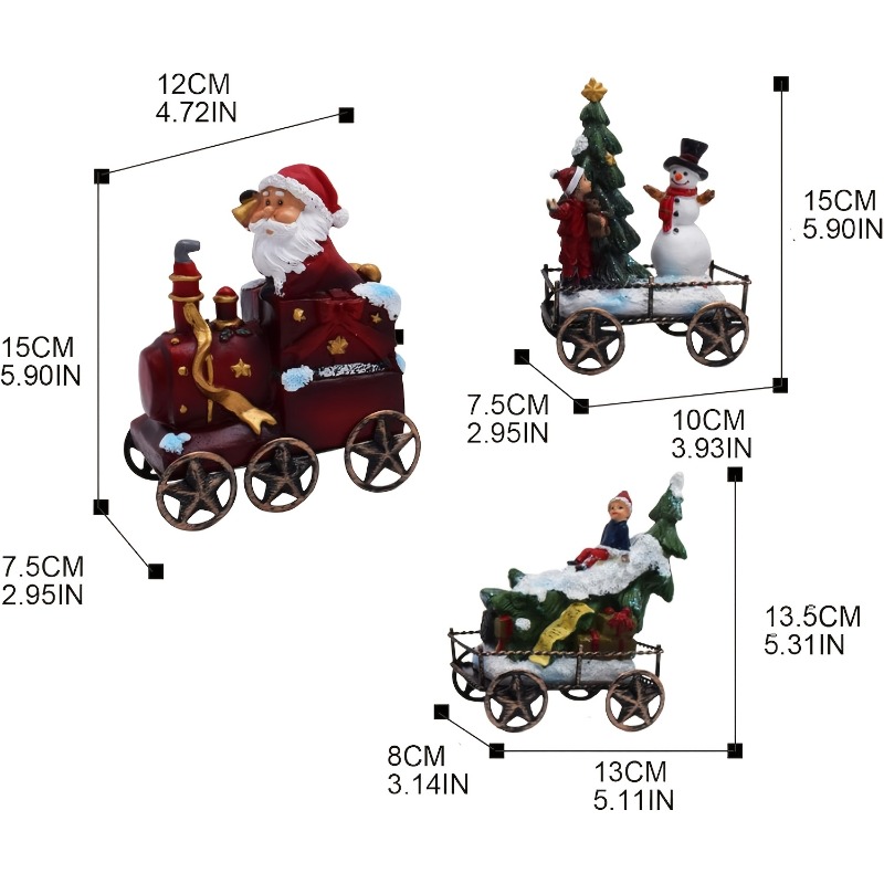 3個入り レジン製 クリスマス列車セット サンタクロース列車 - Nutcracker Figurine のレビューと価格