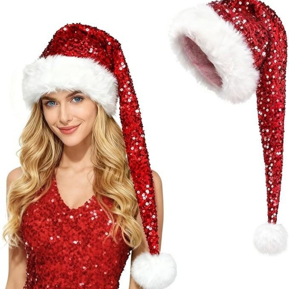 コスプレ用品 無地スパンコールクリスマスハット ふわふわロン - Santa Hat Plush のレビューと価格