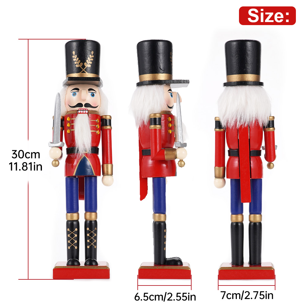 30 センチメートル木製くるみ割り人形飾り兵士フィギュア手作 - Nutcracker Figurine のレビューと価格