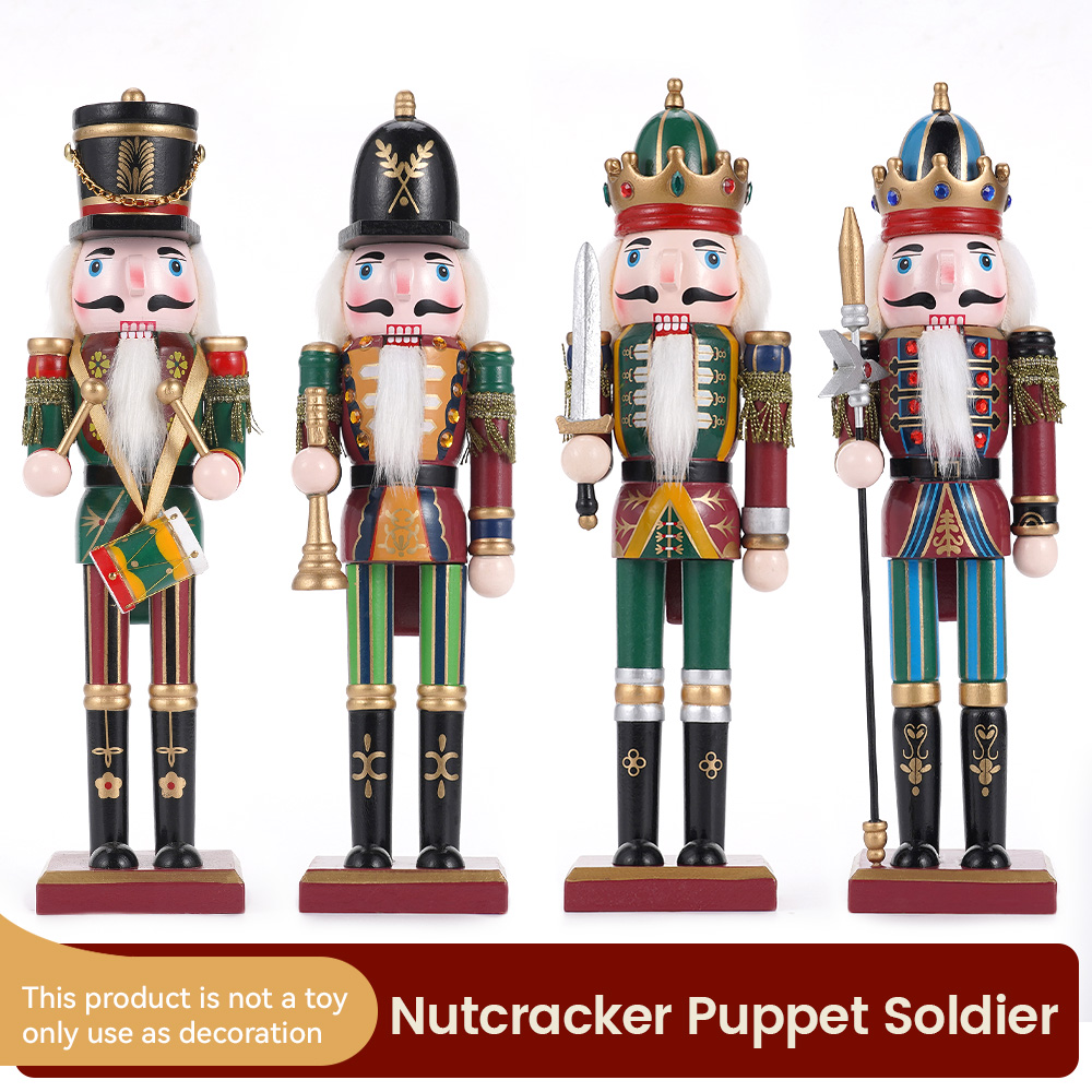 手作りのくるみ割り人形の木製フィギュア,クリスマスデコレーシ - Nutcracker Figurine のレビューと価格