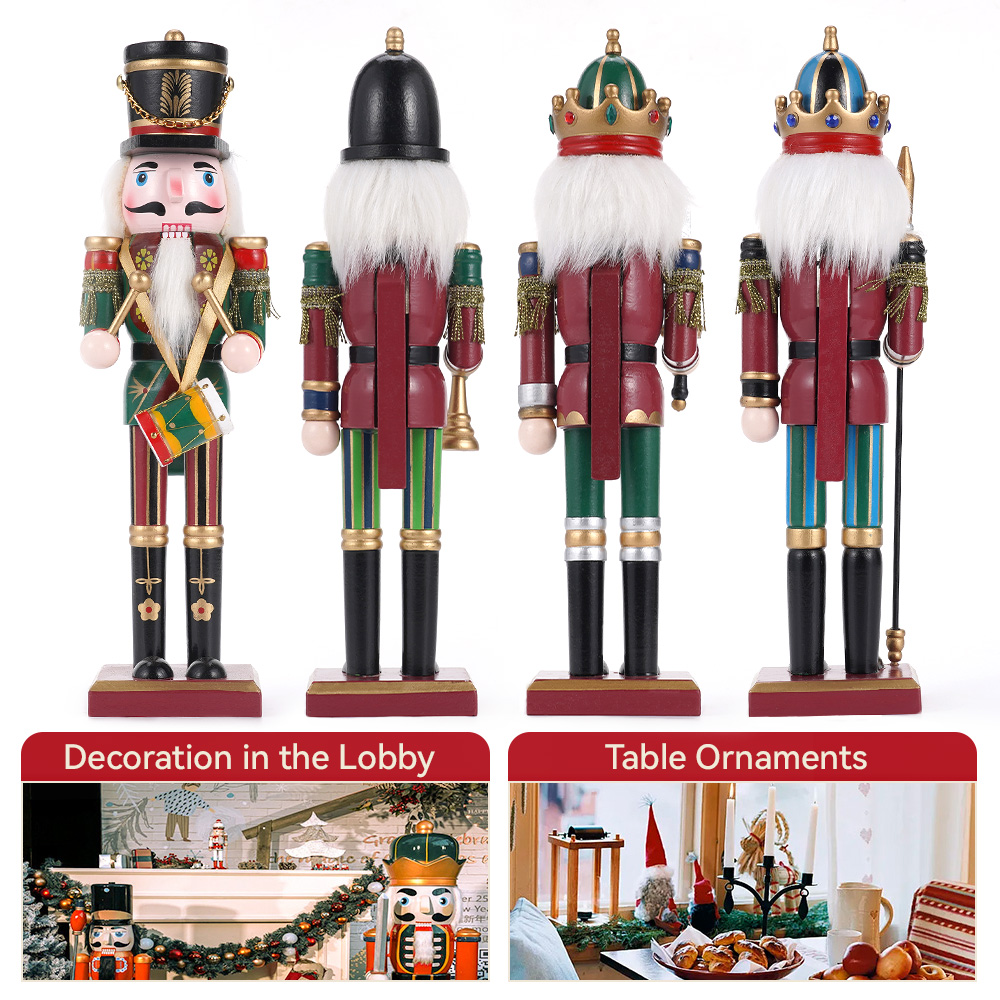 手作りのくるみ割り人形の木製フィギュア,クリスマスデコレーシ - Nutcracker Figurine のレビューと価格