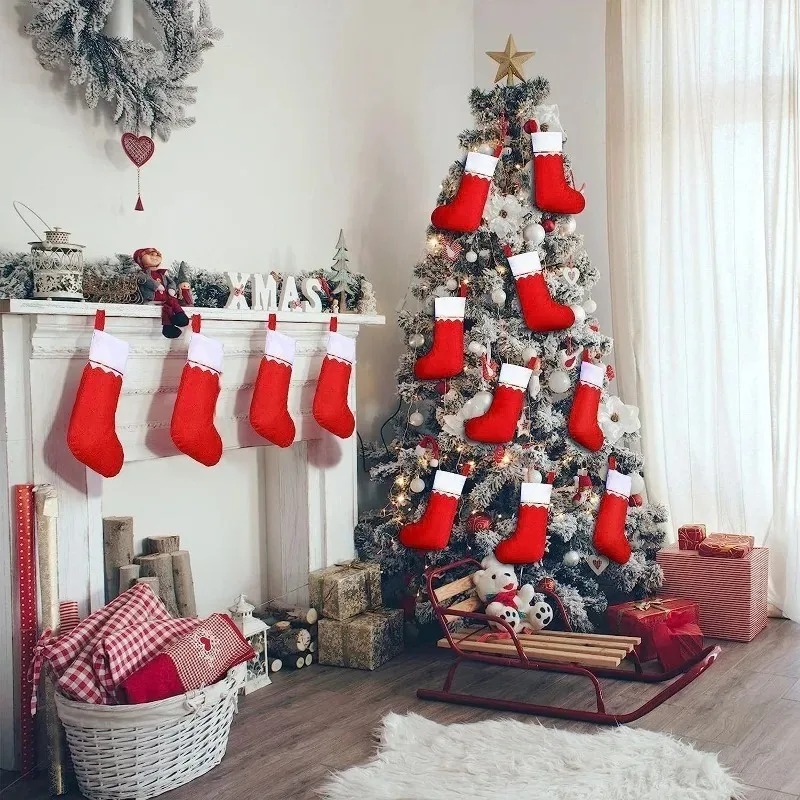 12-24個入りクリスマスストッキング飾りセット、ツリー、マ - Christmas Stocking Hanging のレビューと価格
