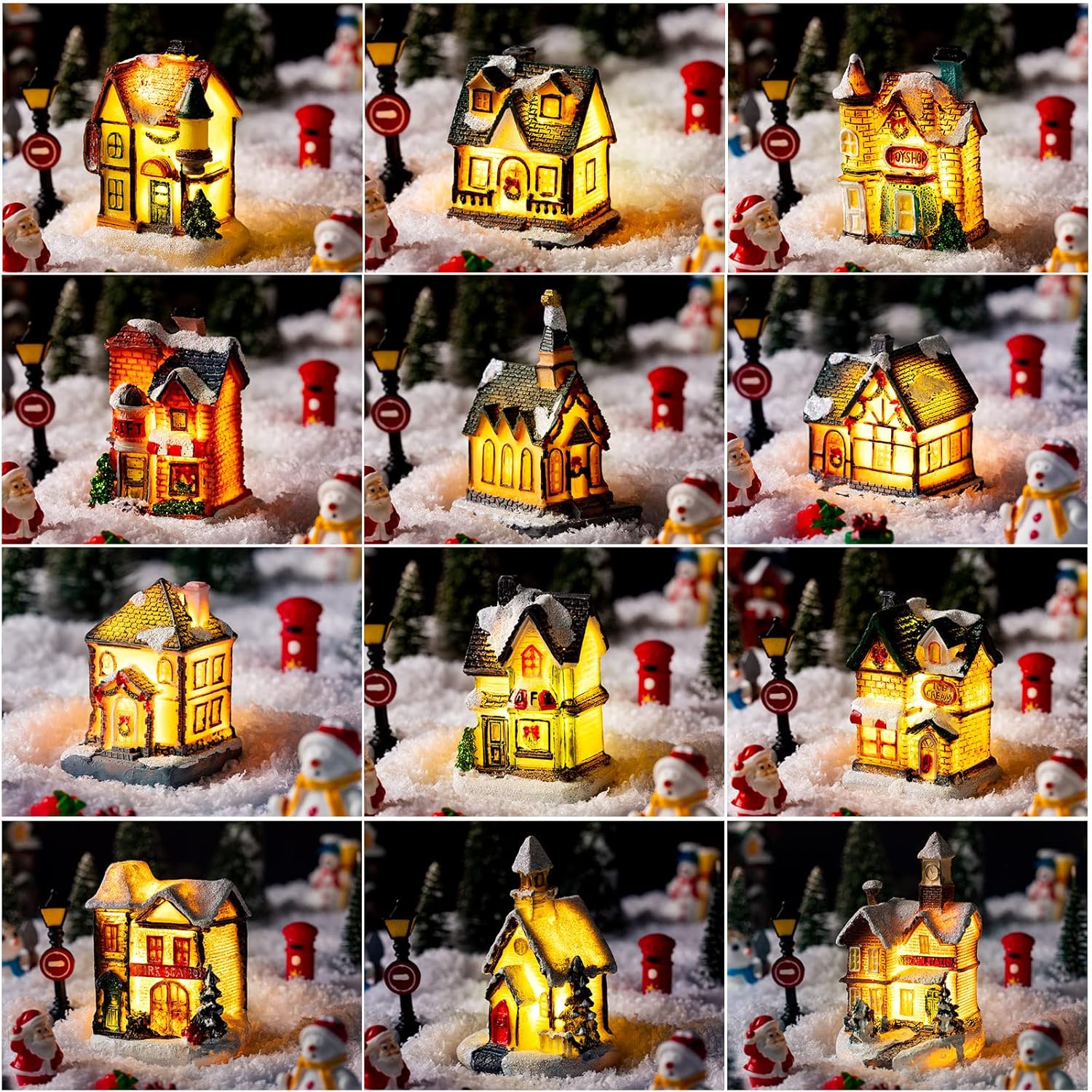 クリスマスオーナメント村の家 LEDライト付きコレクタブルフ - Nutcracker Figurine のレビューと価格