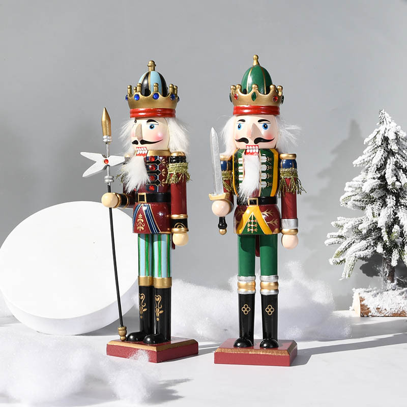 30CM 木製くるみ割り人形兵士 ヴィンテージクリスマスオー - Nutcracker Figurine のレビューと価格