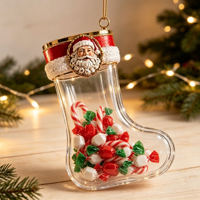 クリアキャッシュディスプレイ付き充填可能なクリスマスストッキ - Christmas Stocking Hanging のレビューと価格