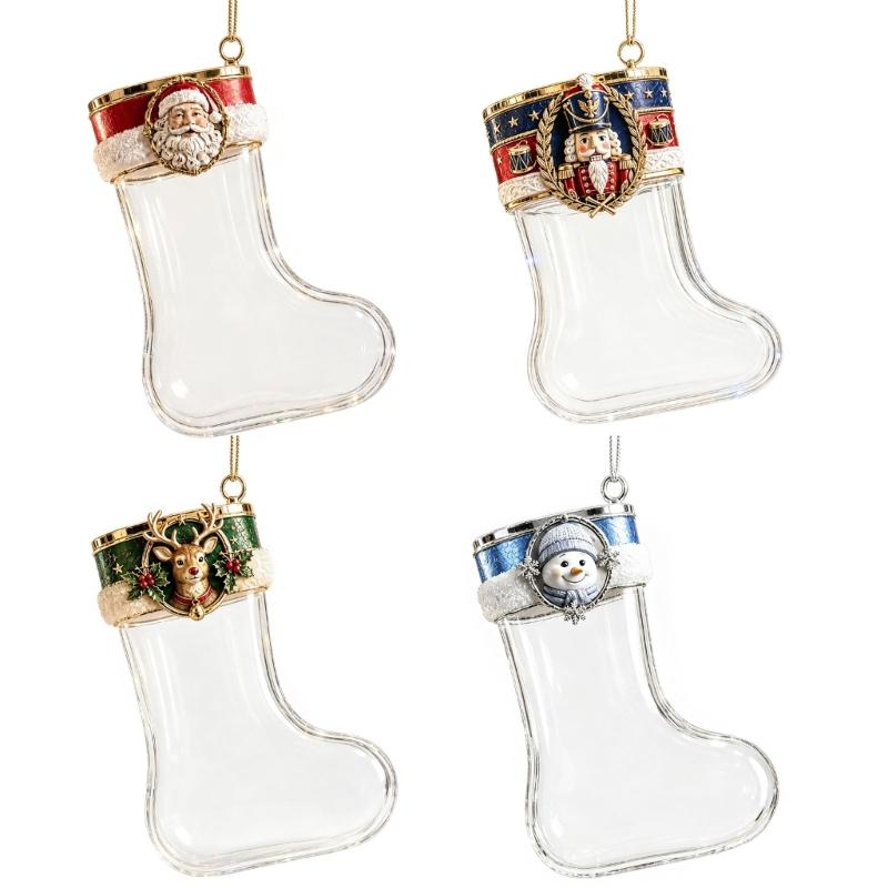 クリアキャッシュディスプレイ付き充填可能なクリスマスストッキ - Christmas Stocking Hanging のレビューと価格