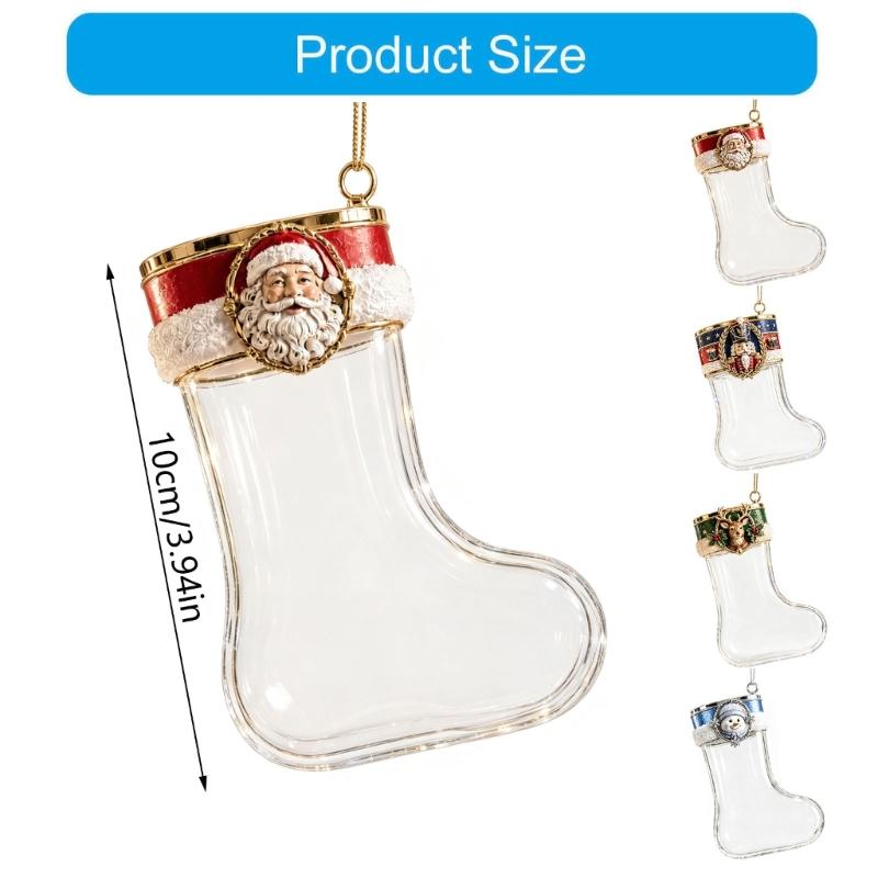 クリアキャッシュディスプレイ付き充填可能なクリスマスストッキ - Christmas Stocking Hanging のレビューと価格