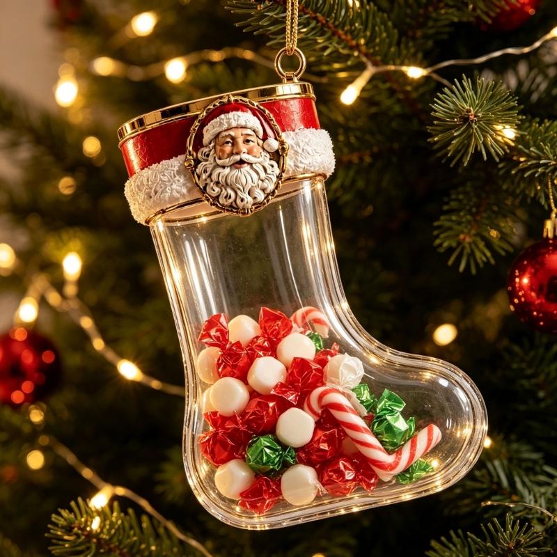 クリアキャッシュディスプレイ付き充填可能なクリスマスストッキ - Christmas Stocking Hanging のレビューと価格