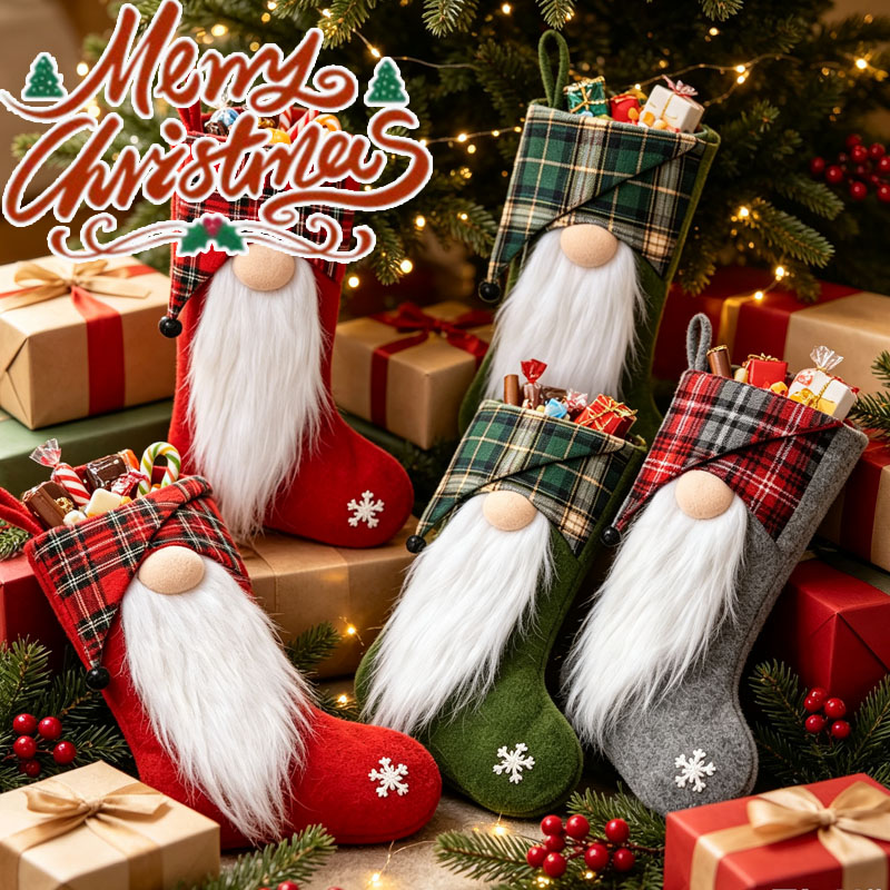 1-4個入り クリスマスお菓子バッグ 子供用 ツリーオーナメ - Christmas Stocking Hanging のレビューと価格
